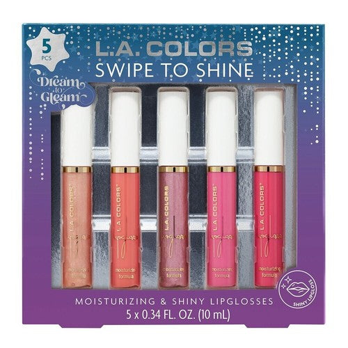 L.A. Colors Dream to Gleam Swipe to Shine Moisturizing Lipgloss Gift Set, 5 CT