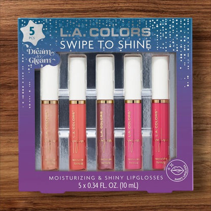 L.A. Colors Dream to Gleam Swipe to Shine Moisturizing Lipgloss Gift Set, 5 CT