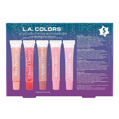 L.A. Colors Dream to Gleam Here to Shine Lip Oil Gift Set, 5 CT