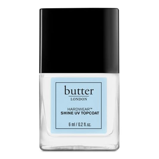 butter London Hardwear Shine UV Top Coat Nail Polish - Prevent Chipping & Smudging with UV Protection for Long-Lasting Color - Quick-Drying, Ultra-Glossy & High-Performance Topcoat with Sheer Coverage