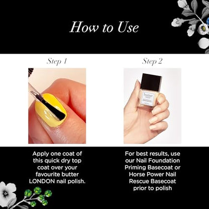 butter London Hardwear Shine UV Top Coat Nail Polish - Prevent Chipping & Smudging with UV Protection for Long-Lasting Color - Quick-Drying, Ultra-Glossy & High-Performance Topcoat with Sheer Coverage