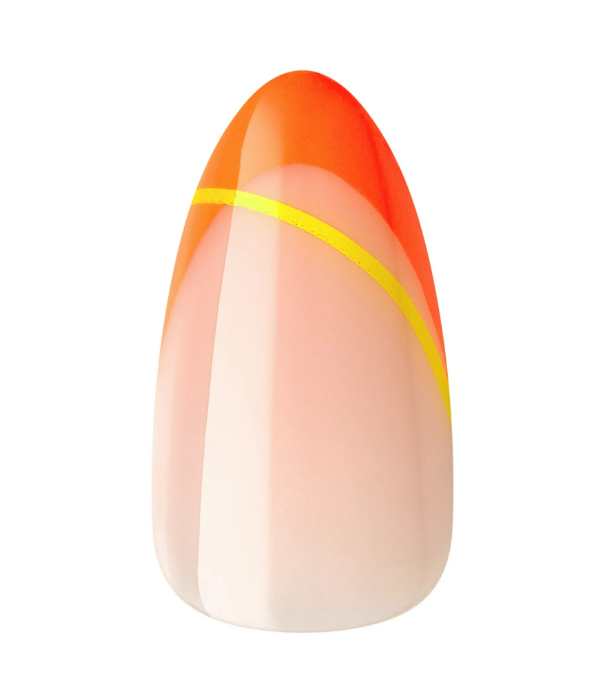 KISS Voguish Fantasy Medium Almond Glue-On Summer Nails, Multi-Neon, 28 Pieces