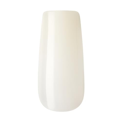 KISS Salon Acrylic Press On Nails, Nail glue included, 'Bareskinned', White, Long Size, Square Shape, Includes 28 Nails, 2g glue, 1 Manicure Stick, 1 Mini File