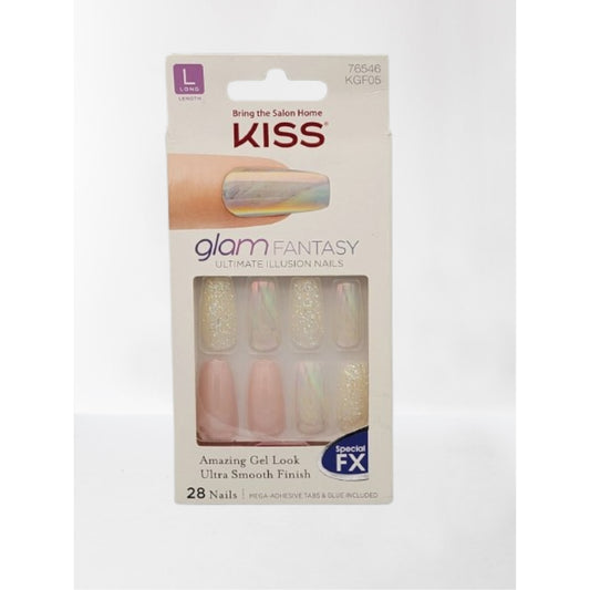 Kiss Glam Fantasy Ultimate Illusion Nails, Long Size Nails, KGF05, 28 Pieces