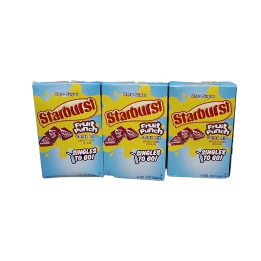 Starburst Fruit Punch Drink Mix, Sugar-Free On-The-Go Drink Mix, 0.59oz (16.4g), 3 Pack