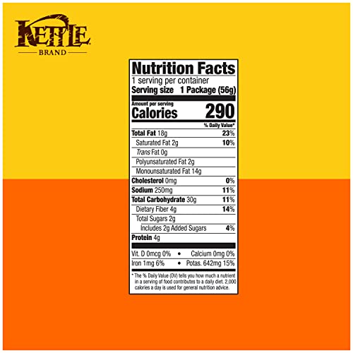 Kettle Brand Potato Chips, Backyard Barbeque Kettle Chips, Snack Bag, 2 Oz (Pack of 6)