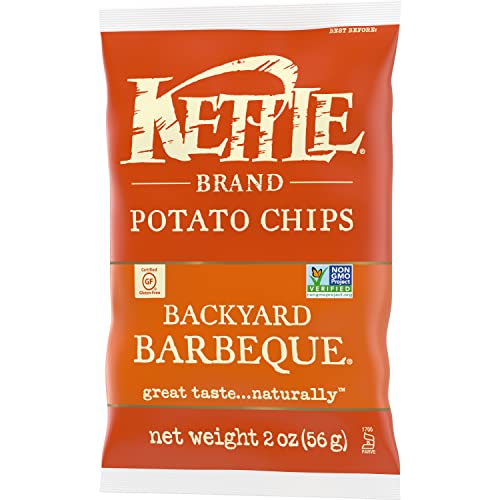 Kettle Brand Potato Chips, Backyard Barbeque Kettle Chips, Snack Bag, 2 Oz (Pack of 6)