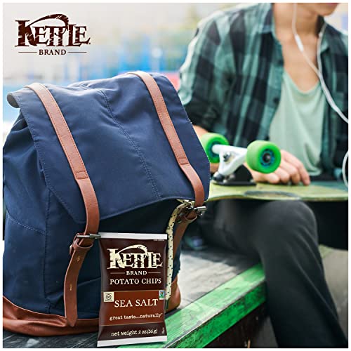 Kettle Brand Potato Chips, Sea Salt Kettle Chips, Snack Bag, 2 Oz (Pack of 2)