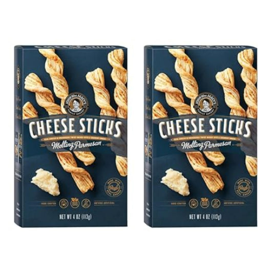 John Wm. Macy - Melting Parmesan CheeseSticks - Hand Crafted, Non GMO, and Nothing Artificial - Made with Real Cheese - 4 oz. Cartons - 2 Pack