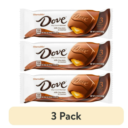 DOVE Large PROMISES Milk Chocolate Caramel Candy, 2.75 oz Each, 3 Pack