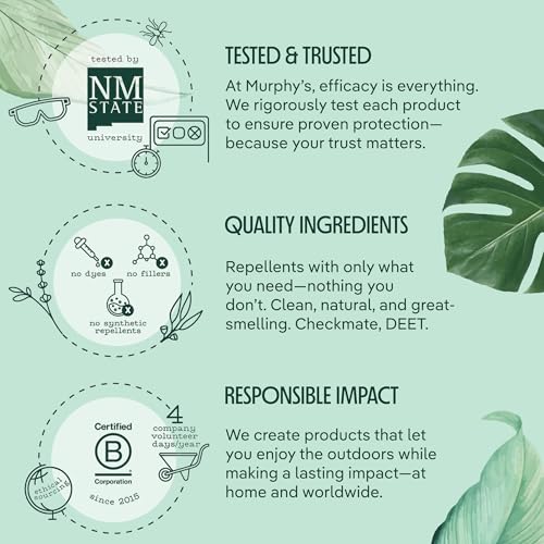 Murphy's Naturals Mosquito & Tick Bug Repellent Spray, Oil of Lemon Eucalyptus for Skin + Outdoor Gear, DEET-Free, 4 Ounce Pump, 2-Pack
