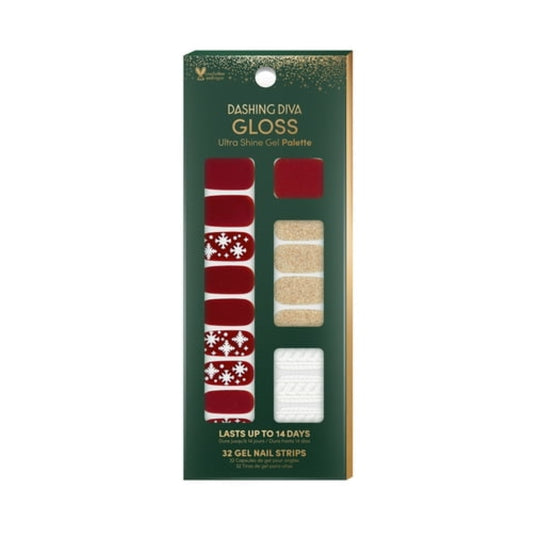 Dashing Diva GLOSS Ultra Shine Gel Palette, Holiday Affair, Holiday Collection, 32ct, Nail Strips