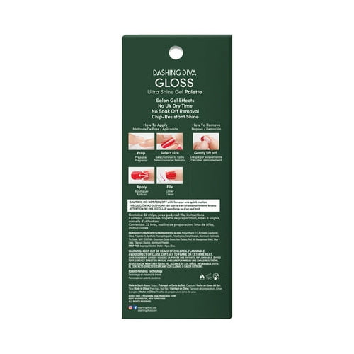 Dashing Diva GLOSS Ultra Shine Gel Palette, Holiday Affair, Holiday Collection, 32ct, Nail Strips