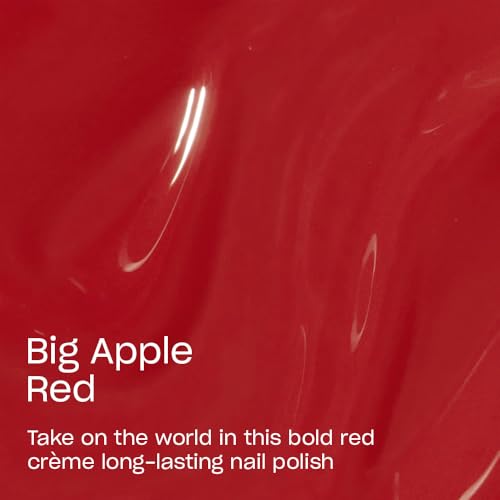 OPI Infinite Shine Big Apple Red | Opaque Bright Red Crème Long Wear Gel Like Nail Polish | Vegan, Long Lasting, Streak Free
