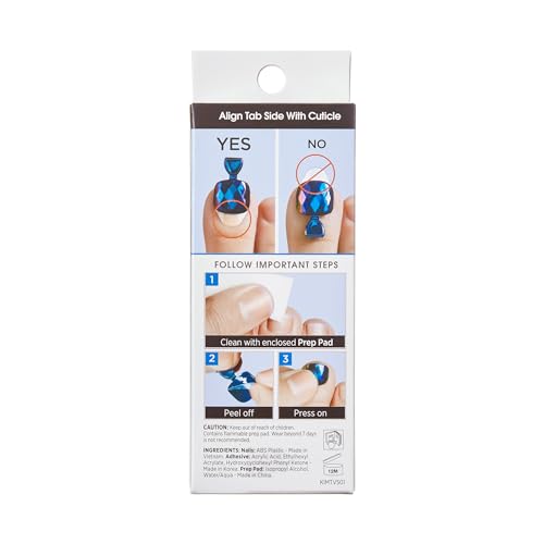 KISS imPRESS Color No Glue Pedi Press-On Toenails, Medium White, "Pearlfection", Squoval Shape, Includes 24 Nails, Prep Pad, 1 Manicure Stick, 1 Mini File