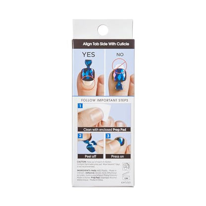 KISS imPRESS Color No Glue Pedi Press-On Toenails, Medium White, "Pearlfection", Squoval Shape, Includes 24 Nails, Prep Pad, 1 Manicure Stick, 1 Mini File