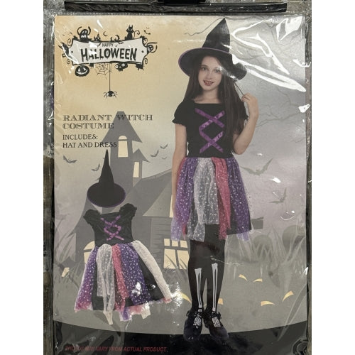 Halloween Girls Radiant Witch Costume, Hat and Dress Included (4-6)