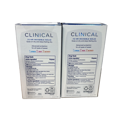 Secret Clinical Antiperspirant Free & Sensitive 1.6 Oz Lot of 2 NEW