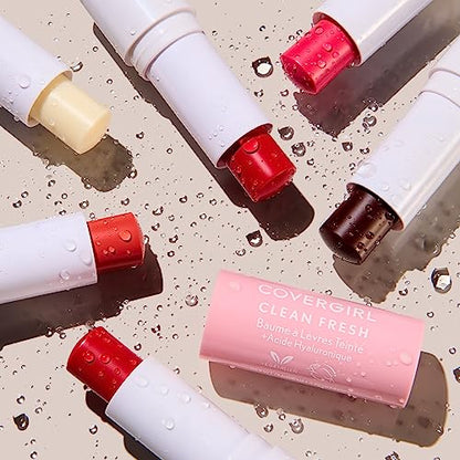 CoverGirl Clean Fresh Tinted Lip Balm, Vegan Formula, Hydrating, Natural Finish, You're the Pom, 1 Count