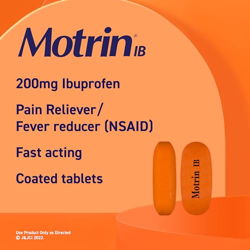 Motrin IB, Ibuprofen 200mg Tablets for Fever, Muscle Aches, Headache & Back Pain Relief, 24 Ct