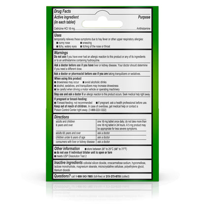 4 Pack Zyrtec 24 Hour Allergy Relief Tablets, 10 mg Cetirizine HCl Antihistamine, Travel Size, 3 ct