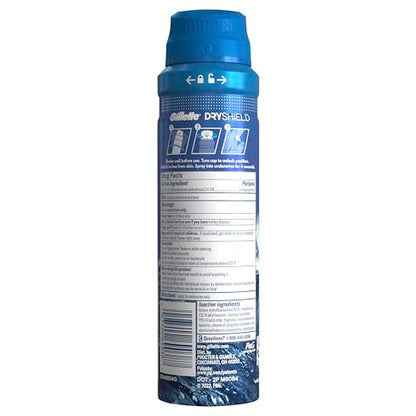 Gillette Dry Spray Antiperspirant and Deodorant for Men, 24/7 Sweat & Odor Protection, Anti-White Mark Technology, Cool Wave Scent, 4.3 oz (Pack of 3)