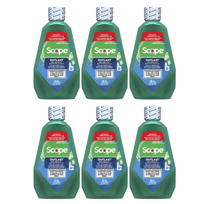 Crest Scope Outlast Mouthwash, Fresh Mint, 100mL, 3.3 fl oz - 6 Pack