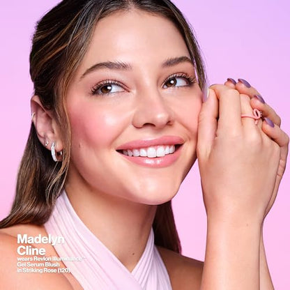 Revlon Illuminance Gel Serum Blush, Visibly Plump Cheeks, Dewy Finish and Hydrates All Day, 140 Brilliant Berry, 0.37 fl oz.