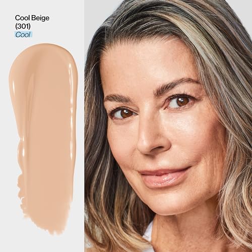 Revlon Illuminance Tinted Serum, Triple Hyaluronic Acid, Evens Out Skin Tone Over Time and Hydrates All Day, SPF 15, 301 Cool Beige, 0.94 fl oz.