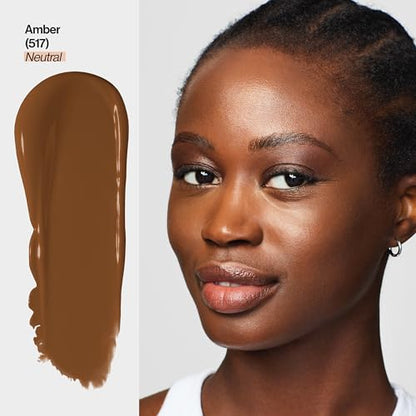 Revlon Illuminance Tinted Serum, Triple Hyaluronic Acid, Evens Out Skin Tone Over Time and Hydrates All Day, SPF 15, 517 Amber, 0.94 fl oz.