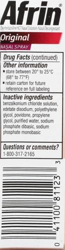 Afrin Original 12 Hour Nasal Congestion Relief Spray - 15 ml Oz EXP 2027