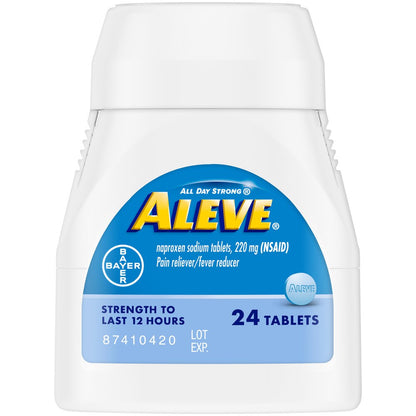 3 Pack Aleve Pain Reliever/Fever Reducer 220 mg Tablets, 24 Count EXP 09/2027