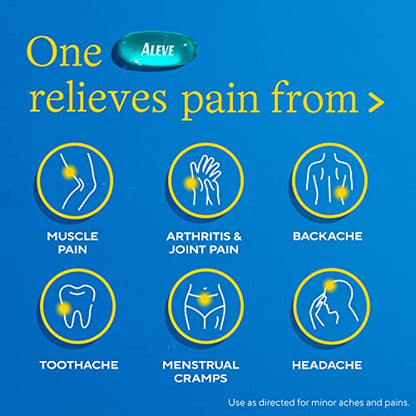 Aleve Pain Reliever & Fever Reducer Liquid Gels, Naproxen Sodium, Pain Relief, 20 Count