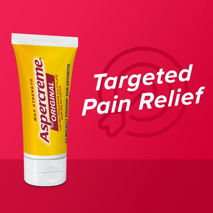Aspercreme Original Pain Relief Cream for Arthritis, Joint & Muscle Pain, Non-Greasy Topical Analgesic with Moisturizing Aloe & Max-Strength 10% Trolamine Salicylate, 3 oz.