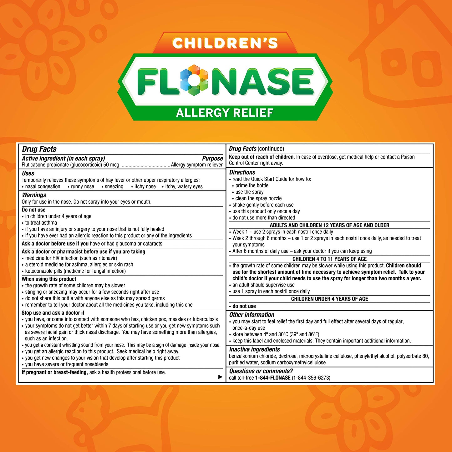 Flonase Children’s Allergy Relief Nasal Spray, 24-Hour Non-Drowsy Multi-Symptom Relief – 72 Sprays