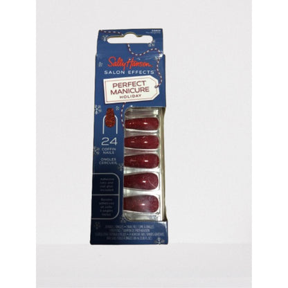Sally Hansen Salon Effects® Perfect Manicure, You Sleigh Me, Press On Nails, Non-Damaging Adhesive Tabs, File, and Alcohol Pad Included