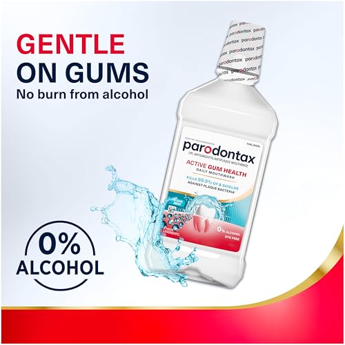 Parodontax Active Gum Health Mouthwash, Antiplaque and Antigingivitis Gum Mouthwash, Clear Mint, 16.9 Fl Oz x 2