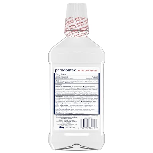 Parodontax Active Gum Health Mouthwash, Antiplaque and Antigingivitis Gum Mouthwash, Clear Mint, 16.9 Fl Oz x 2