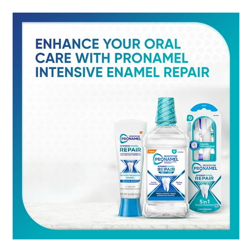 Sensodyne Pronamel Intensive Enamel Repair Alcohol Free Mouthwash to Help Actively Repair Enamel and Protect Against Cavities, Fluoride Mouthwash, Clean Mint, 16.9 Fl Oz X 2