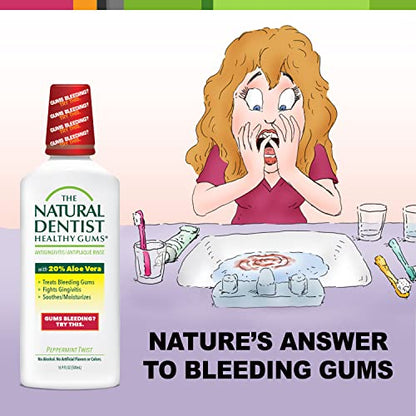 The Natural Dentist Healthy Gums Mouth Wash, Peppermint Twist Flavor, 16.9 Ounce Bottle (Pack of 3)