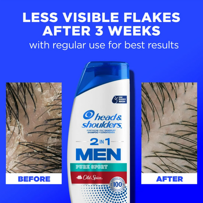 Head & Shoulders, 2 In 1 Old Spice Pure Sport, 12.5 Ounce 2 Pack