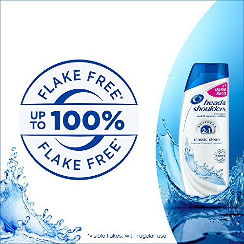 Head and Shoulders Classic Clean 2-in-1 Anti-Dandruff Shampoo + Conditioner 8.45 Fl Oz (Pack of 2)
