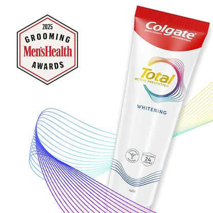 Colgate Total Active Prevention Travel Toothpaste, Whitening Toothpaste with Fluoride, Antibacterial, Mint, Clinically Proven Gum Health, Travel Size 1.4 oz - 14 Pack