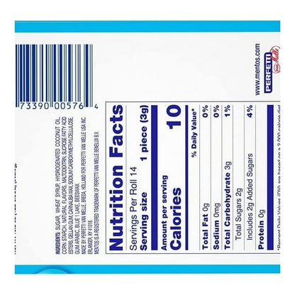 Mentos Chewy Mint Candy Roll, Mint, Peanut and Tree Nut Free, 1.32 oz, 15 Count