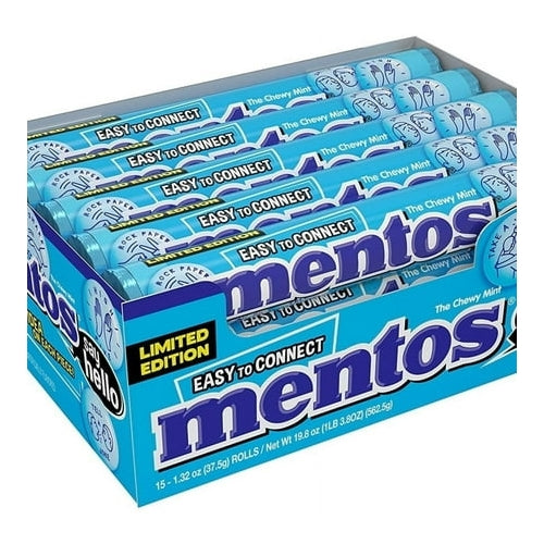 Mentos Chewy Mint Candy Roll, Mint, Peanut and Tree Nut Free, 1.32 oz, 15 Count
