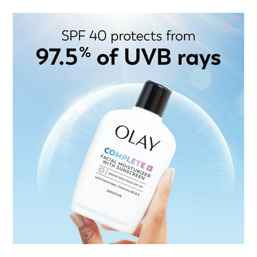 Olay Face Lotion with Sunscreen, Complete Plus Face Moisturizer with SPF 40, 6 fl oz