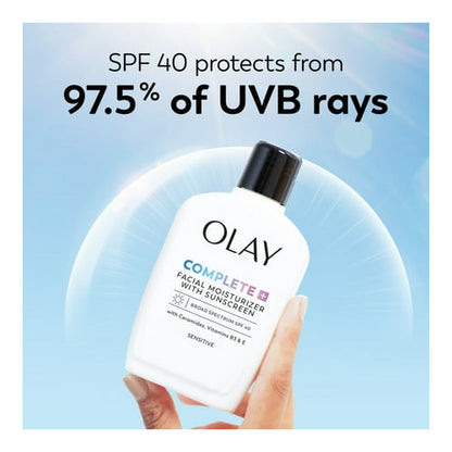 Olay Face Lotion with Sunscreen, Complete Plus Face Moisturizer with SPF 40, 6 fl oz
