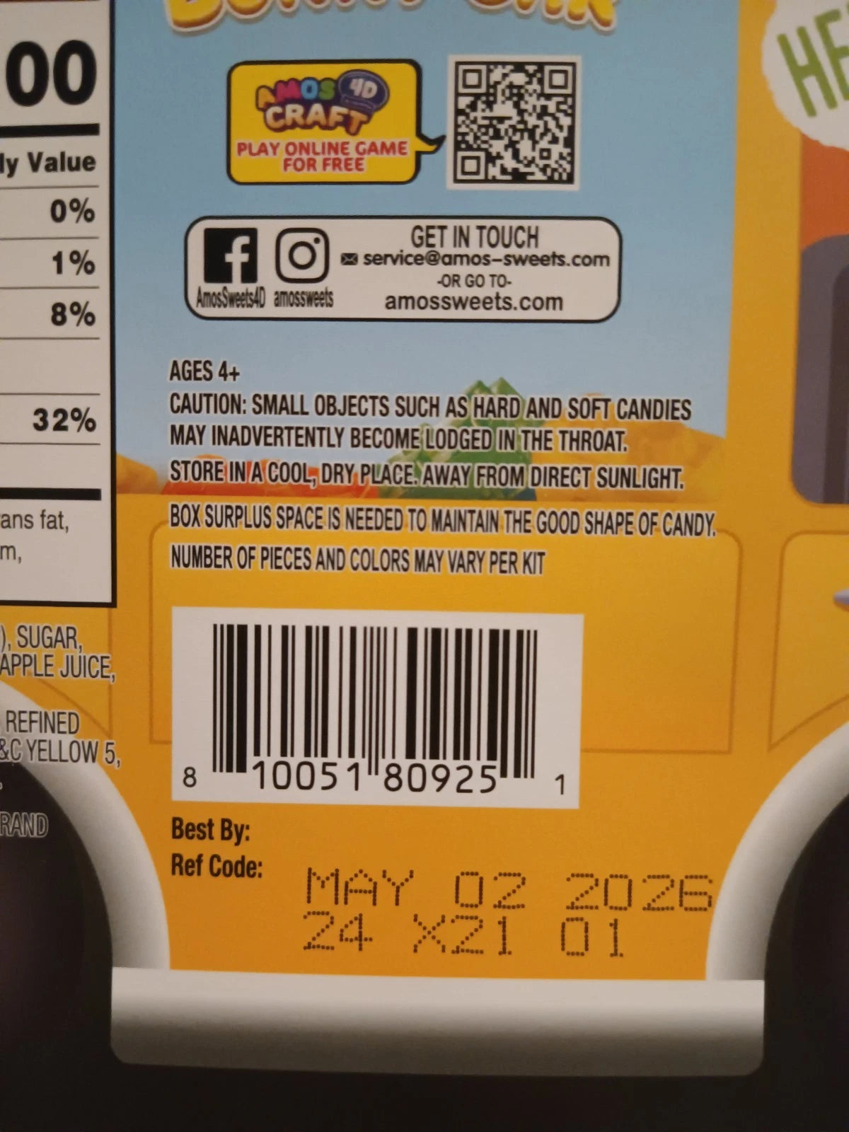Amos Sweets, Bunny Car 4D Bulding Blocks Gummies, 7 Ounce Exp 04/2026