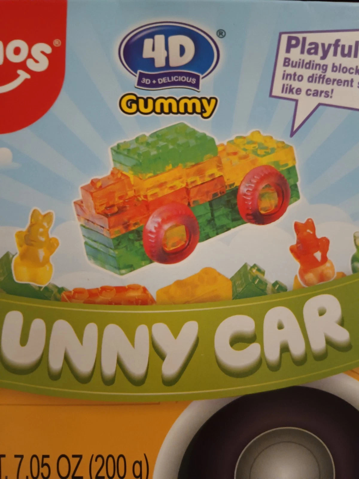 Amos Sweets, Bunny Car 4D Bulding Blocks Gummies, 7 Ounce Exp 04/2026