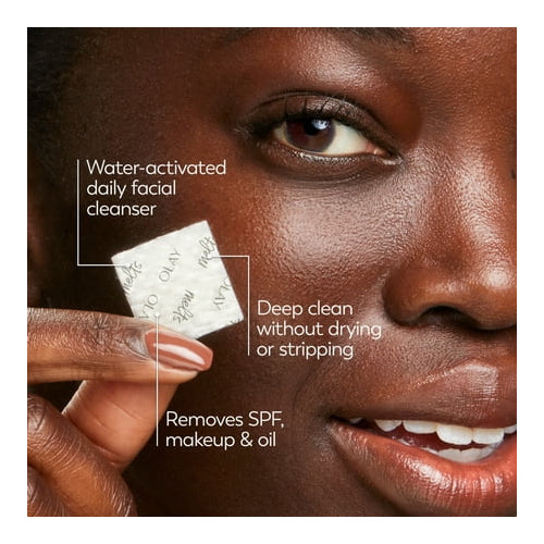 Olay Cleansing Melts + Vitamin C Face Cleanser, 32ct, Water-Activated Face Wash Cleans, Tones, and Refreshes Skin